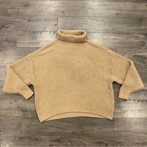 Free People Camel Cowl Neck Sweater